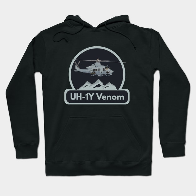 UH-1Y Venom Helicopter Hoodie by NorseTech